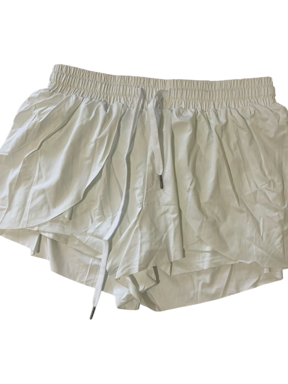 Women’s white high waisted butterfly flowy running shorts - Medium BRAND NEW *
